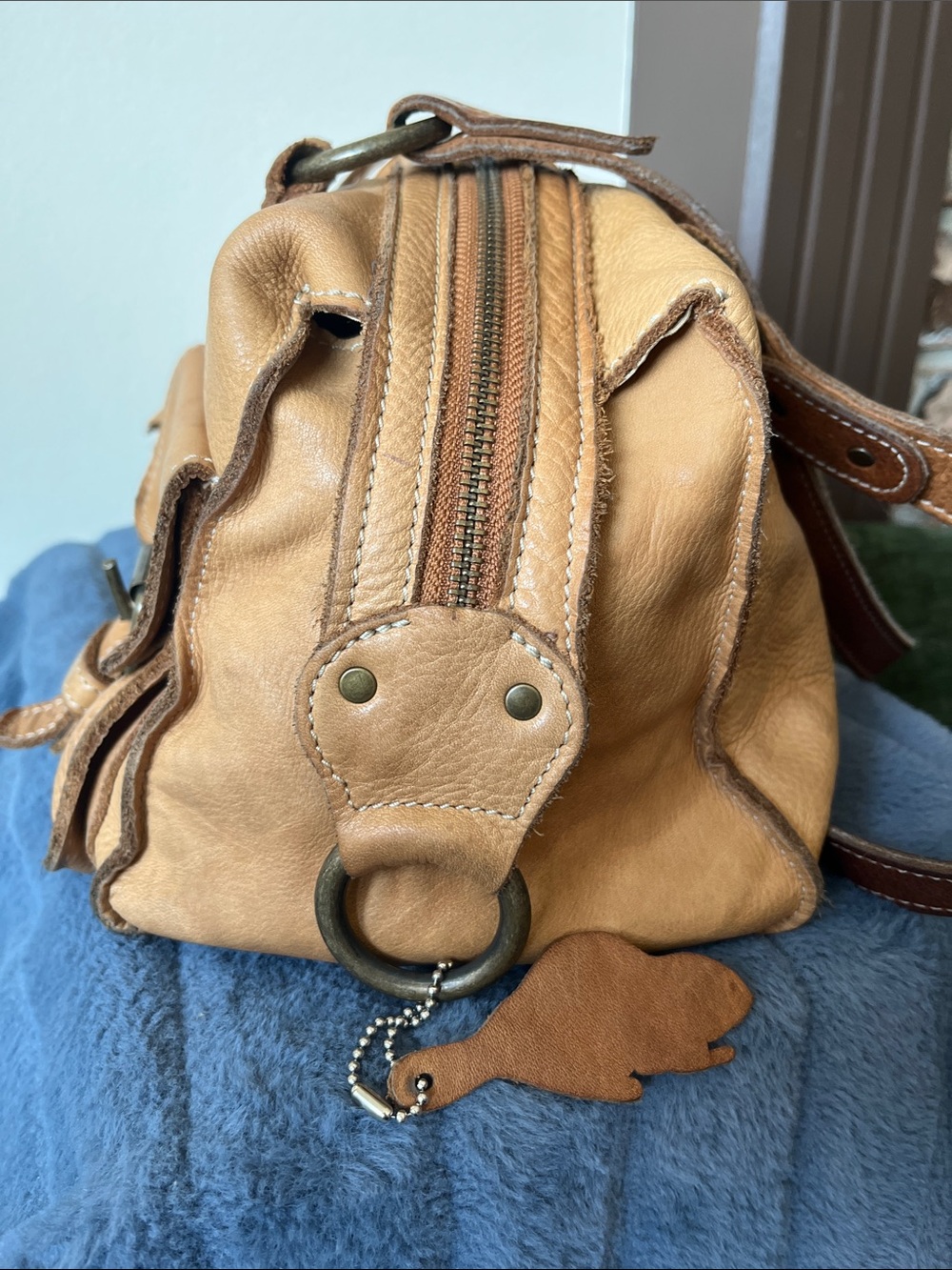 Roots Tan Leather Satchel Bag - Picture 5 of 14
